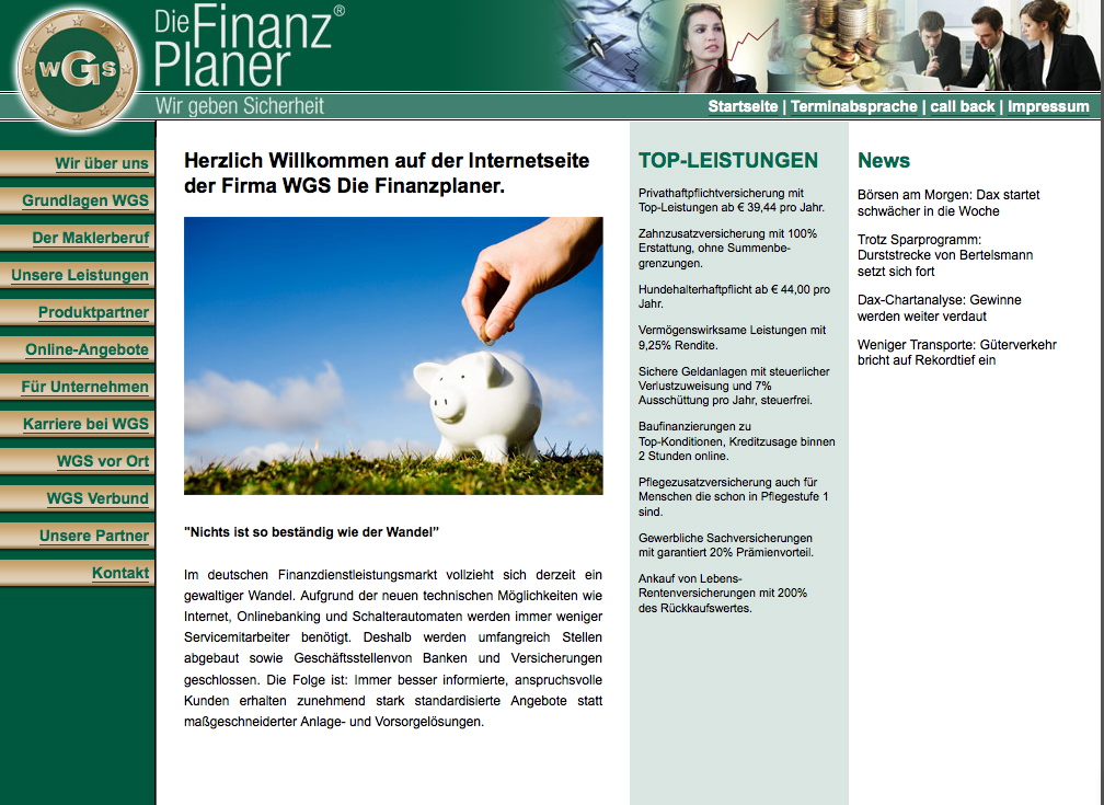 Webdesign Arbeitsbeispiel von die reine form 21